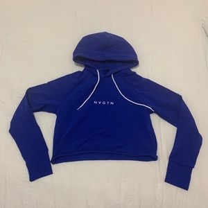 Nvgtn cobalt blue cropped hoodie